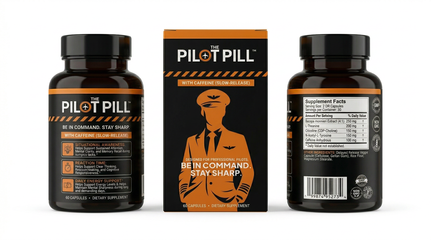 The Pilot Pill™ With Caffeine – Slow-Release Formula